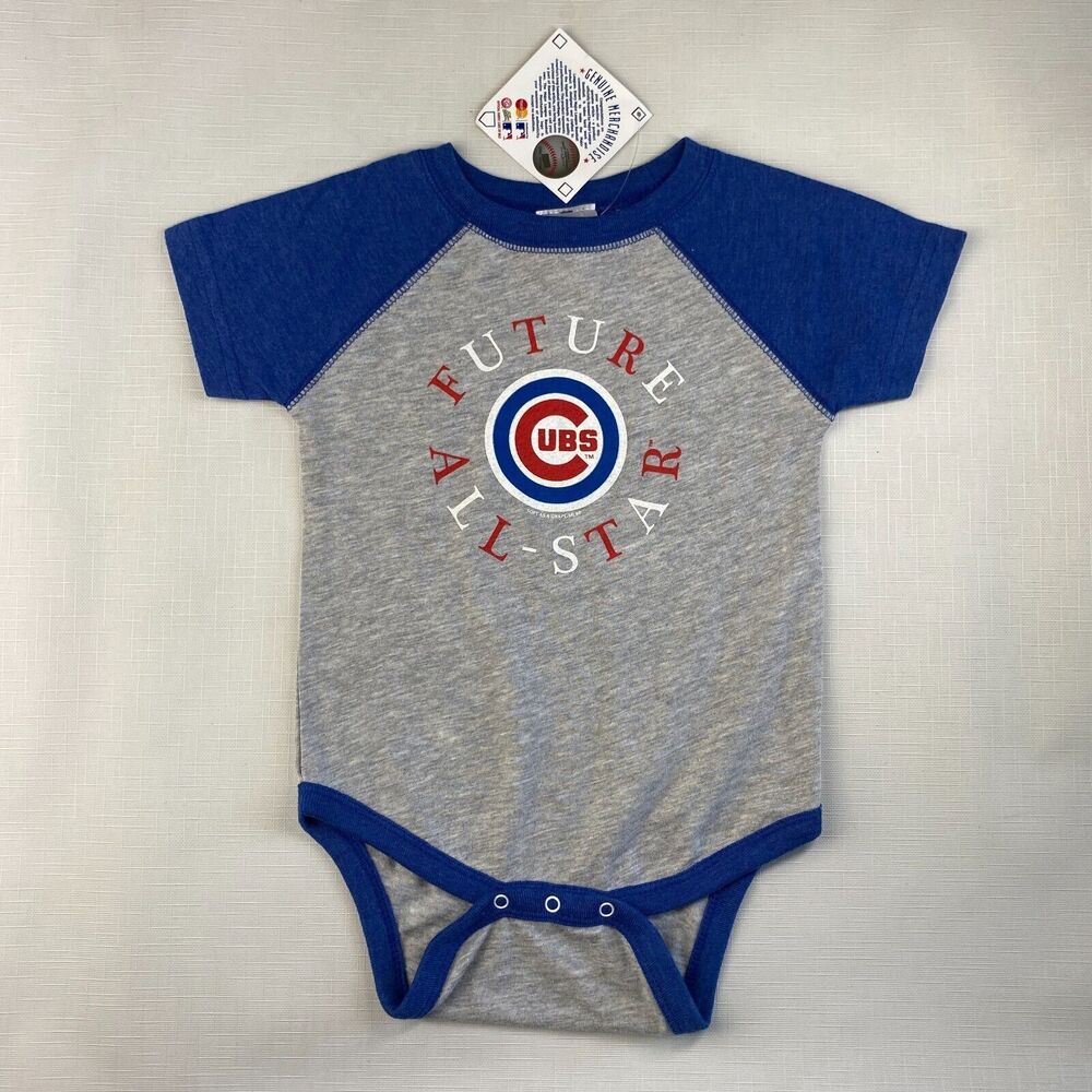 *NEW w TAG* Chicago Cubs FUTURE ALL-STAR Boy's One Piece Bodysuit! Gray 18 MO